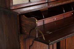 George III English Mahogany Glazed Bookcase Secretaire - 4112609