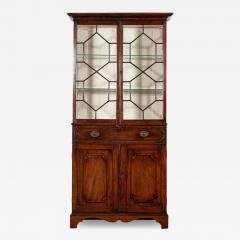 George III English Mahogany Glazed Bookcase Secretaire - 4112698