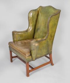 George III Leather Wing Chair - 2515323