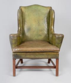 George III Leather Wing Chair - 2515325