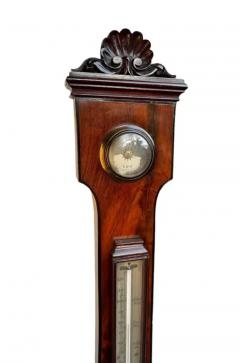 George III Mahogany Banjo Barometer Edinburgh - 3833275