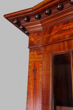 George III Mahogany Bow Front Secretary Bookcase in the style of Seddon Sons - 1005845