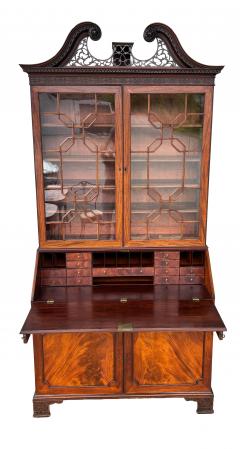 George III Mahogany Bureau Bookcase - 4645452