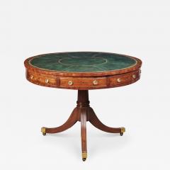 George III Mahogany Drum Table - 3759050