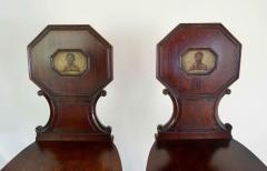 George III Mahogany Hall Chairs with Adair Armorials Pair - 2110929