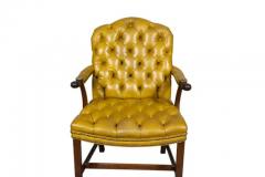 George III Mahogany Tufted Leather Armchair - 4144034
