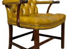 George III Mahogany Tufted Leather Armchair - 4144041