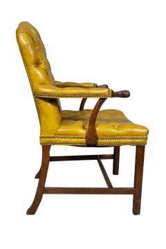 George III Mahogany Tufted Leather Armchair - 4144076