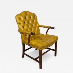 George III Mahogany Tufted Leather Armchair - 4189224