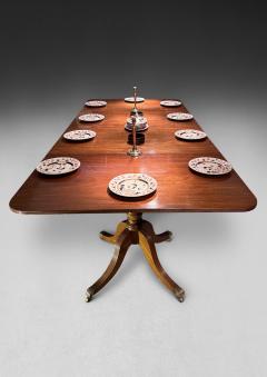 George III Mahogany Two Pillar Dining Table with 2 leaves - 4625860