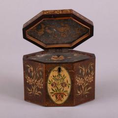 George III Octagonal Painted Tea Caddy c 1790 - 4442602