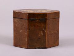 George III Octagonal Painted Tea Caddy c 1790 - 4442603