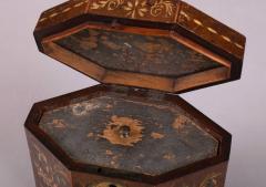 George III Octagonal Painted Tea Caddy c 1790 - 4442604