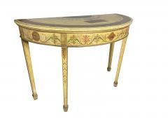 George III Painted Demilune Console Table - 2370681