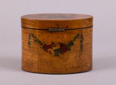 George III Painted Harewood Oval Tea Caddy c 1790 - 4455982