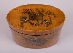 George III Painted Harewood Oval Tea Caddy c 1790 - 4455983