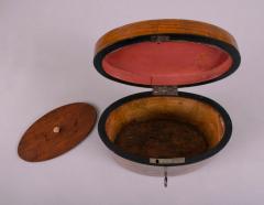 George III Painted Harewood Oval Tea Caddy c 1790 - 4455984