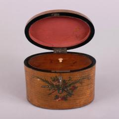 George III Painted Harewood Oval Tea Caddy c 1790 - 4455985