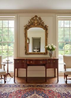 George III Period Inlaid Mahogany Serpentine Sideboard English ca 1790 - 4409622