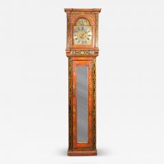George III Red Japanned Tall Case Clock - 4760632