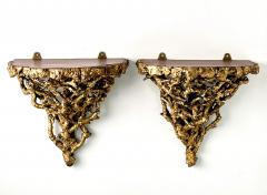 George III Rustic Giltwood Wall Brackets circa 1800 - 3381342