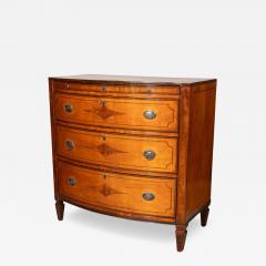 George III Satinwood Bowfront Chest Of Drawers - 4826481