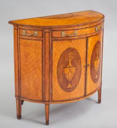 George III Satinwood Demi Lune Console Cabinet Circa 1790 - 976134