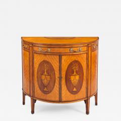 George III Satinwood Demi Lune Console Cabinet Circa 1790 - 976755