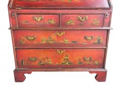 George III Scarlet Japanned Bureau Bookcase - 4253800