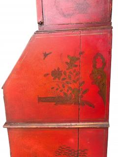 George III Scarlet Japanned Bureau Bookcase - 4253801