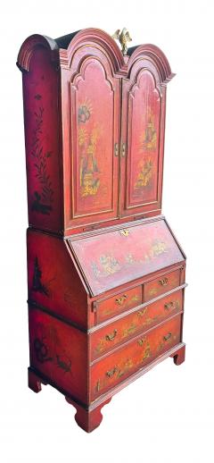 George III Scarlet Japanned Bureau Bookcase - 4253809