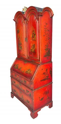 George III Scarlet Japanned Bureau Bookcase - 4253819