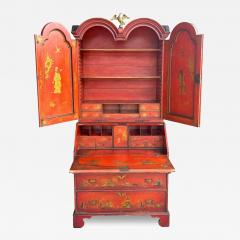 George III Scarlet Japanned Bureau Bookcase - 4259543