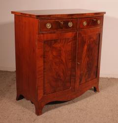 George III Sheraton Bowfront Buffet Side Cabinet In Mahogany 18th Century - 3704230