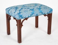 George III Style Blind Fret Corner Bracket Upholstered Stool - 3275225