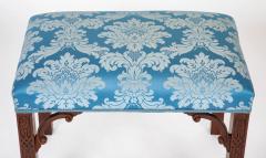 George III Style Blind Fret Corner Bracket Upholstered Stool - 3275230