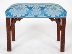 George III Style Blind Fret Corner Bracket Upholstered Stool - 3275231
