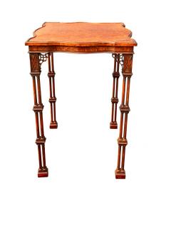 George III Style Burl Walnut And Mahogany Table Attributed to Gillow - 3739762