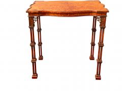 George III Style Burl Walnut and Mahogany China Table Attributed to Gillow - 3786329