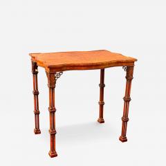 George III Style Burl Walnut and Mahogany China Table Attributed to Gillow - 3800187