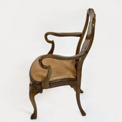 George III Style Burton Ching Burl Walnut Dining Chairs Set of 10 - 2270379