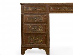 George III Style Chinoiserie Decorated Pedestal Desk England circa 1880 - 1186922