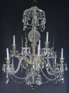 George III Style Cut Crystal Chandelier - 3937257