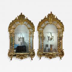 George III Style Giltwood Mirror Monumental Wall Mirrors England 1950s - 4267143