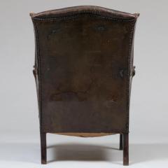 George III Style Leather Wingback Chair - 3165765