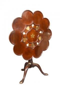 George III Style Mahogany Brass Inset Tea Table In The Manner Of John Channon - 4152668