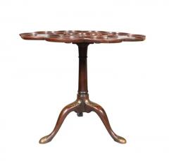 George III Style Mahogany Brass Inset Tea Table In The Manner Of John Channon - 4152737