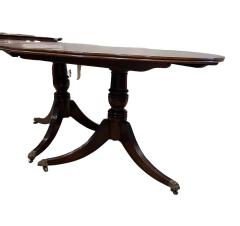 George III Style Mahogany Dining Table 2 pedestals 2 leaves - 2843026