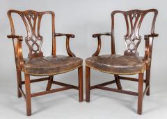 George III Style Mahogany Open Armchairs a Pair - 1892449