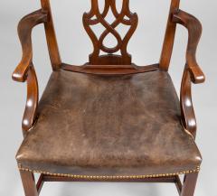 George III Style Mahogany Open Armchairs a Pair - 1892452